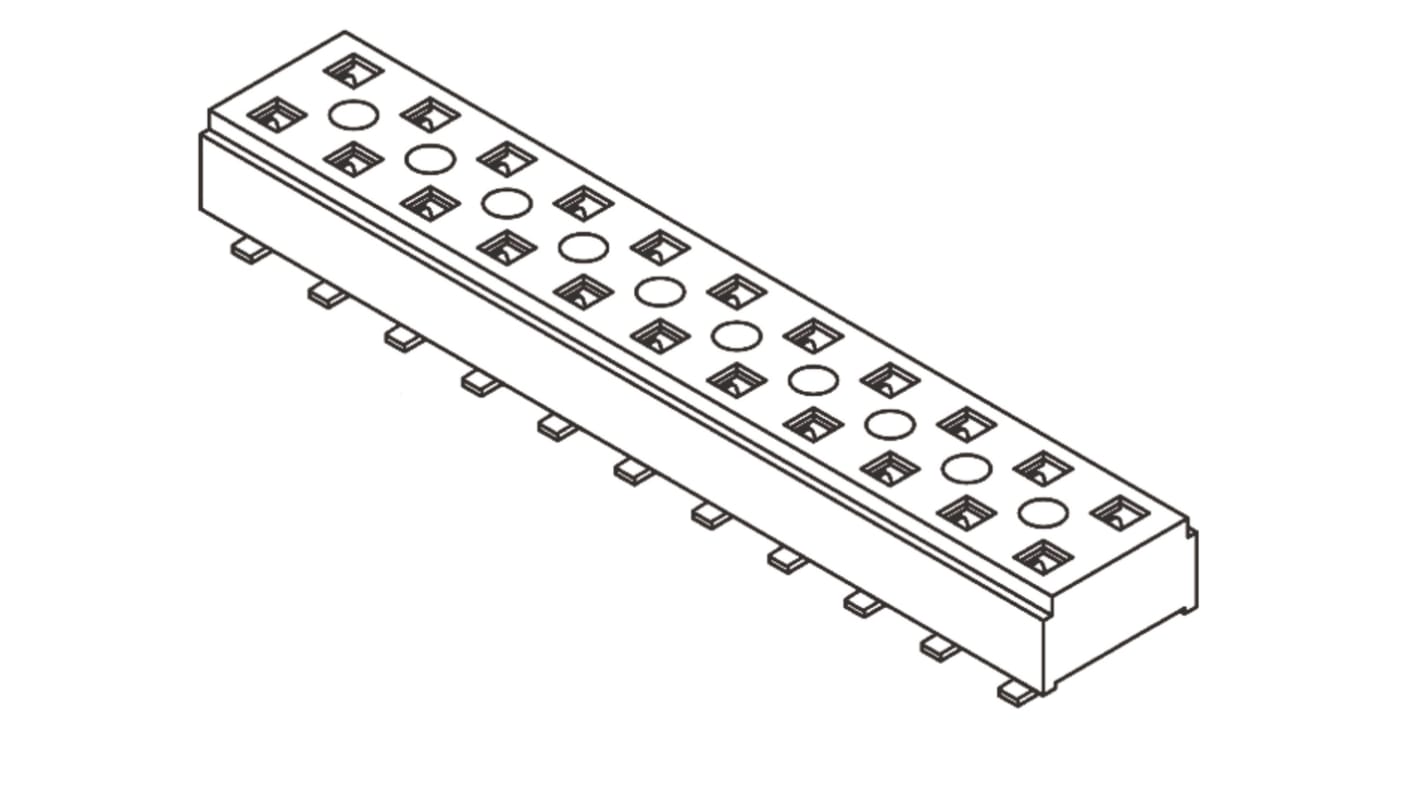 Gniazdo PCB 20 -pinowe 2 -rzędowe raster: 2mm typu płytka – płytka Proste SMD