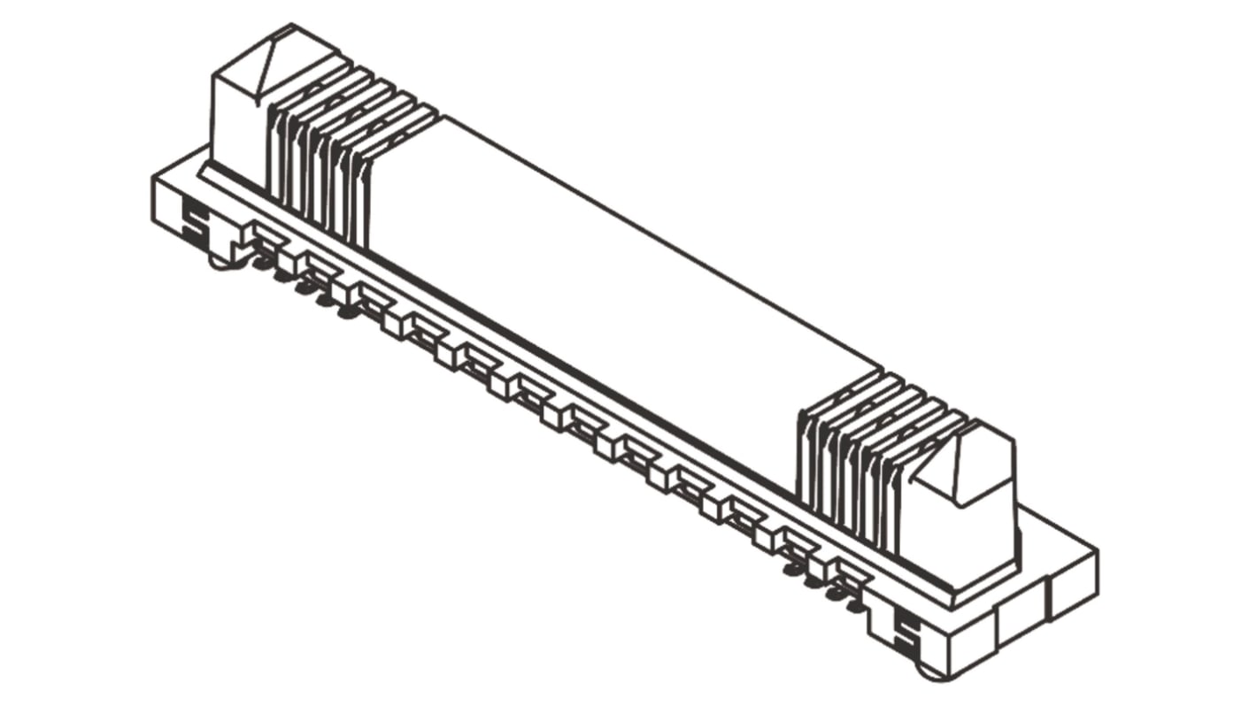 Samtec ERM8 Series Straight Surface Mount PCB Header, 100 Contact(s), 0.8mm Pitch, 2 Row(s), Shrouded