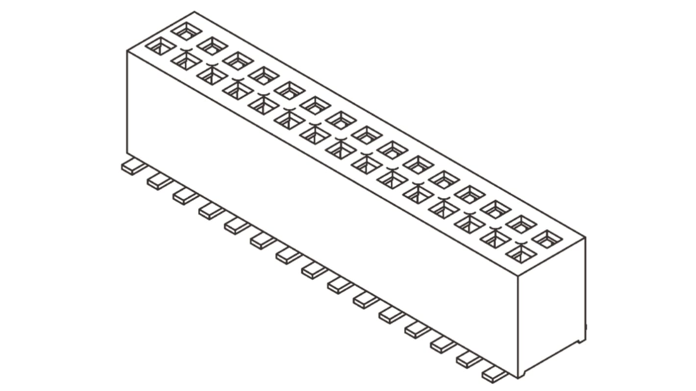 Samtec FLE Series Straight Surface Mount PCB Socket, 80-Contact, 2-Row, 1.27mm Pitch, SMT Termination