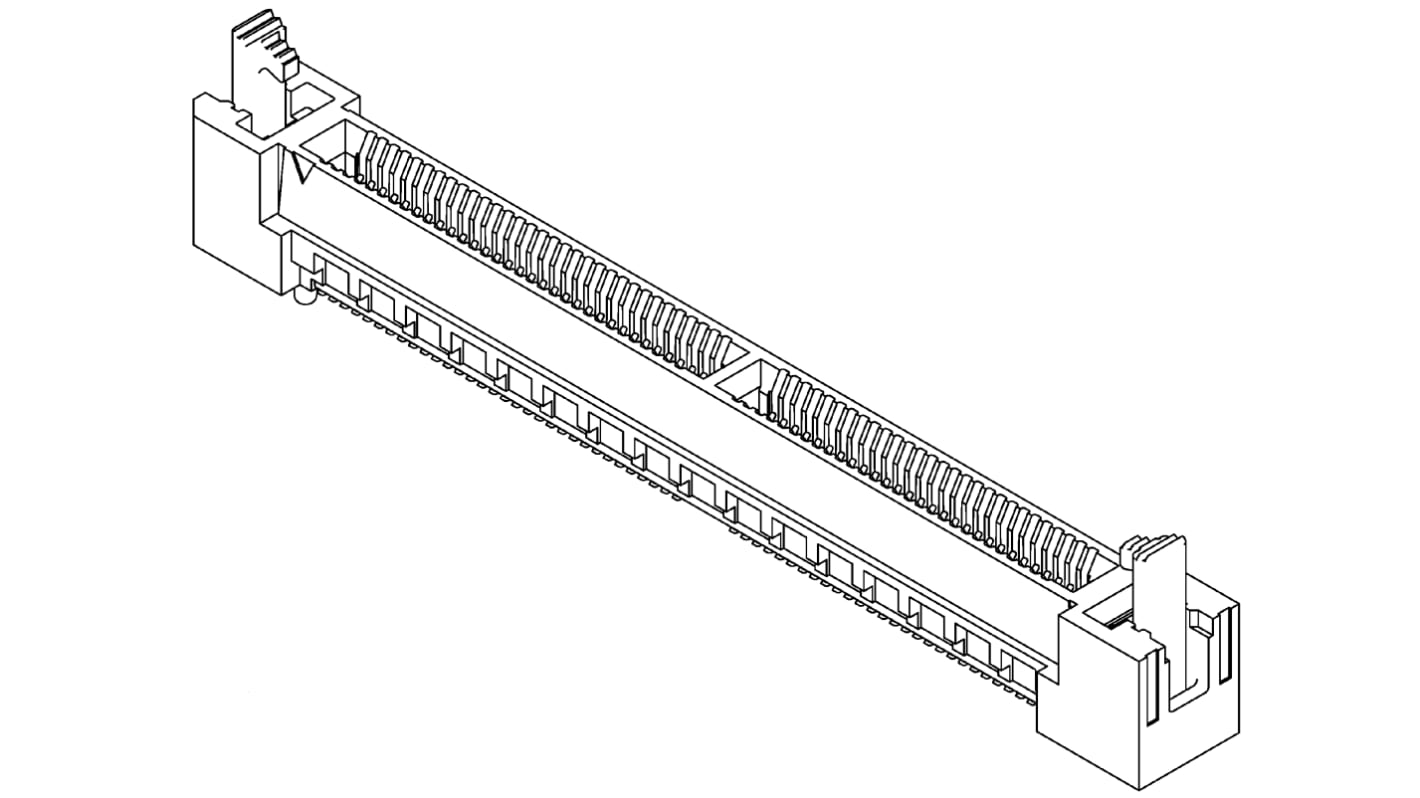 Samtec HSEC8-DV Series Female Edge Connector, Surface Mount, 80-Contacts, 0.8mm Pitch, 2-Row, SMT Termination