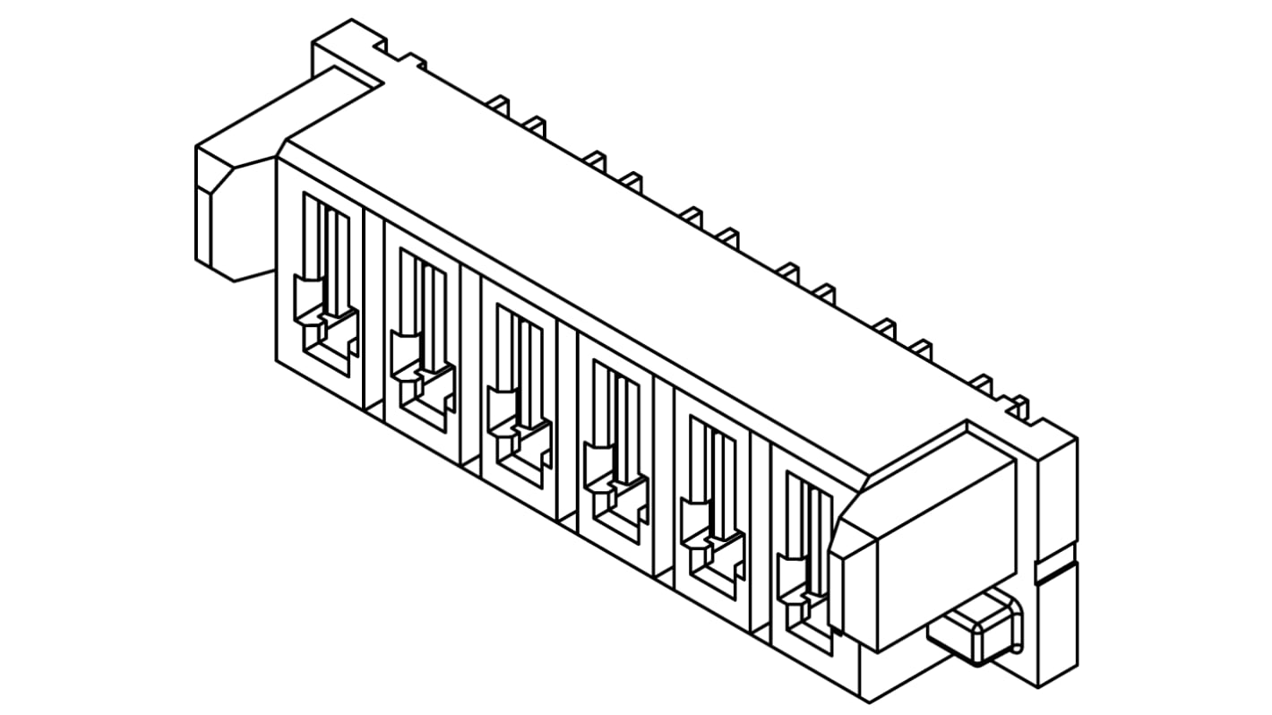 Samtec MPS Series Straight Through Hole Mount PCB Socket, 8-Contact, 1-Row, 5mm Pitch, Solder Termination