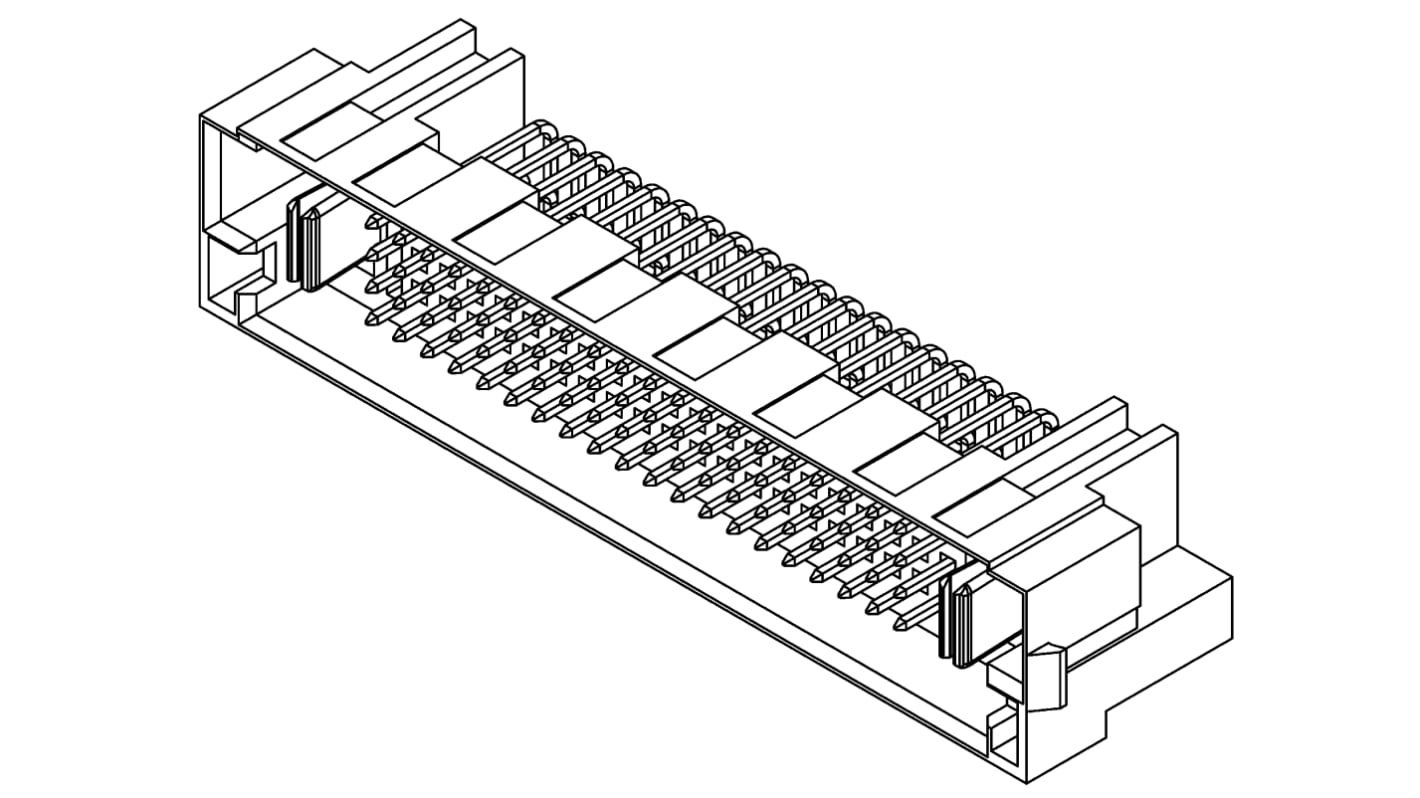 Samtec MPTC Series Straight Through Hole PCB Header, 26 Contact(s), 2mm Pitch, 4 Row(s)