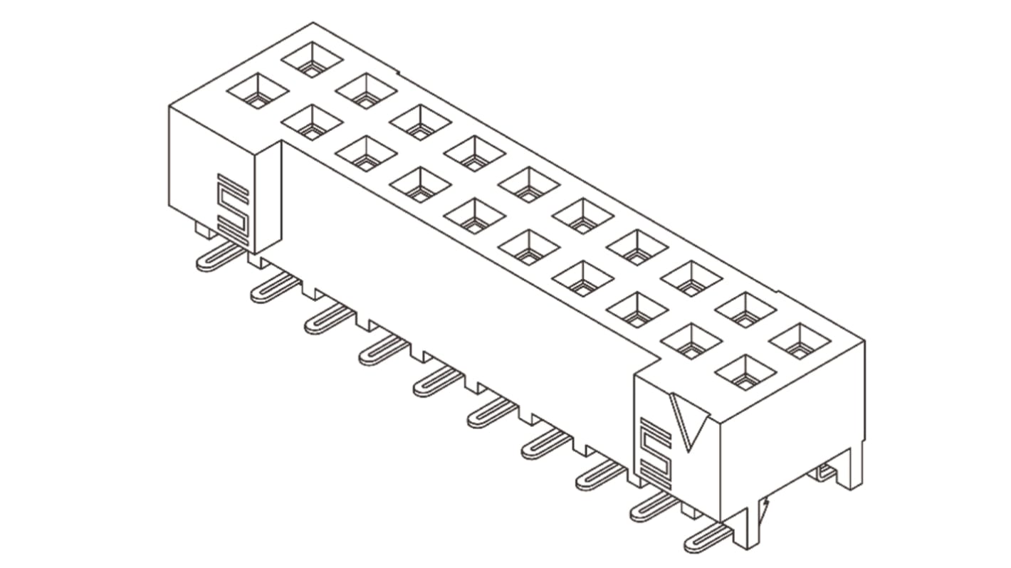 Gniazdo PCB 40 -pinowe 2 -rzędowe raster: 2mm typu płytka – płytka Proste SMD