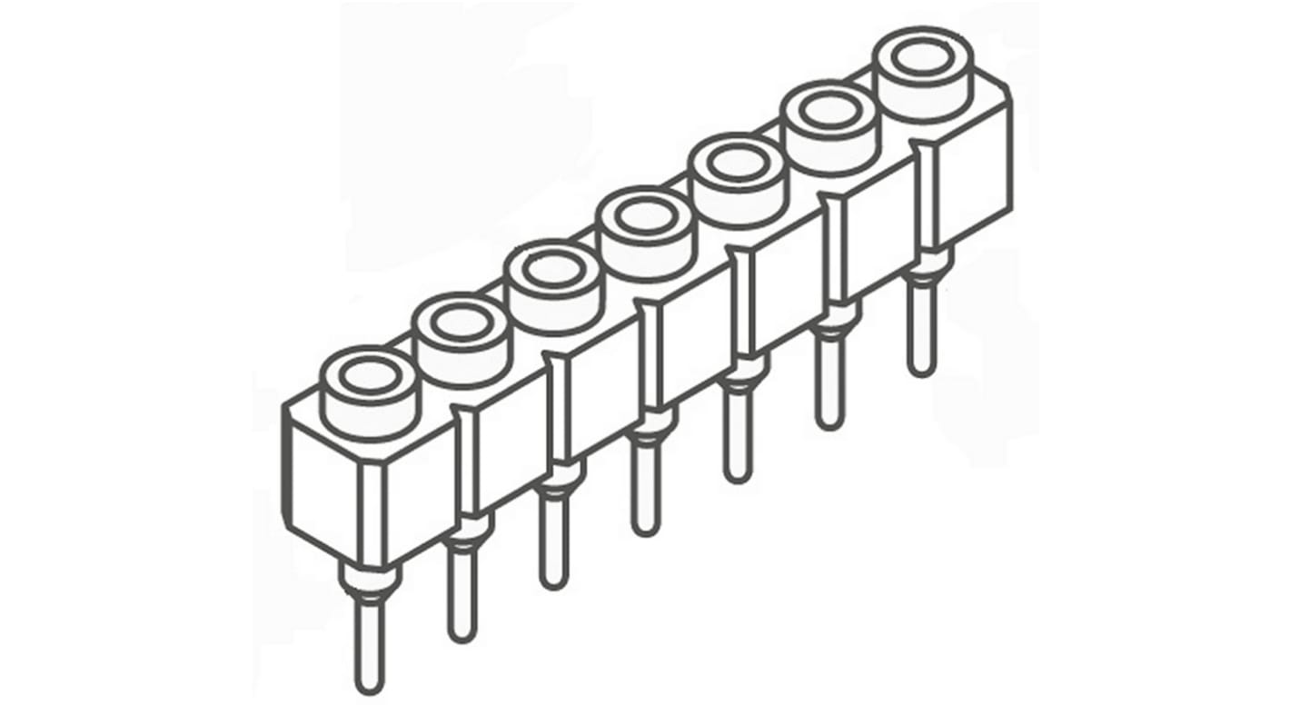 Gniazdo PCB 7 -pinowe raster: 2.54mm typu płytka – płytka Proste Przewlekany