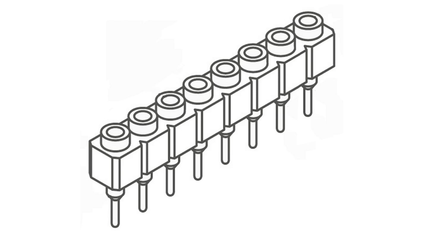 Gniazdo PCB 8 -pinowe raster: 2.54mm typu płytka – płytka Proste Przewlekany