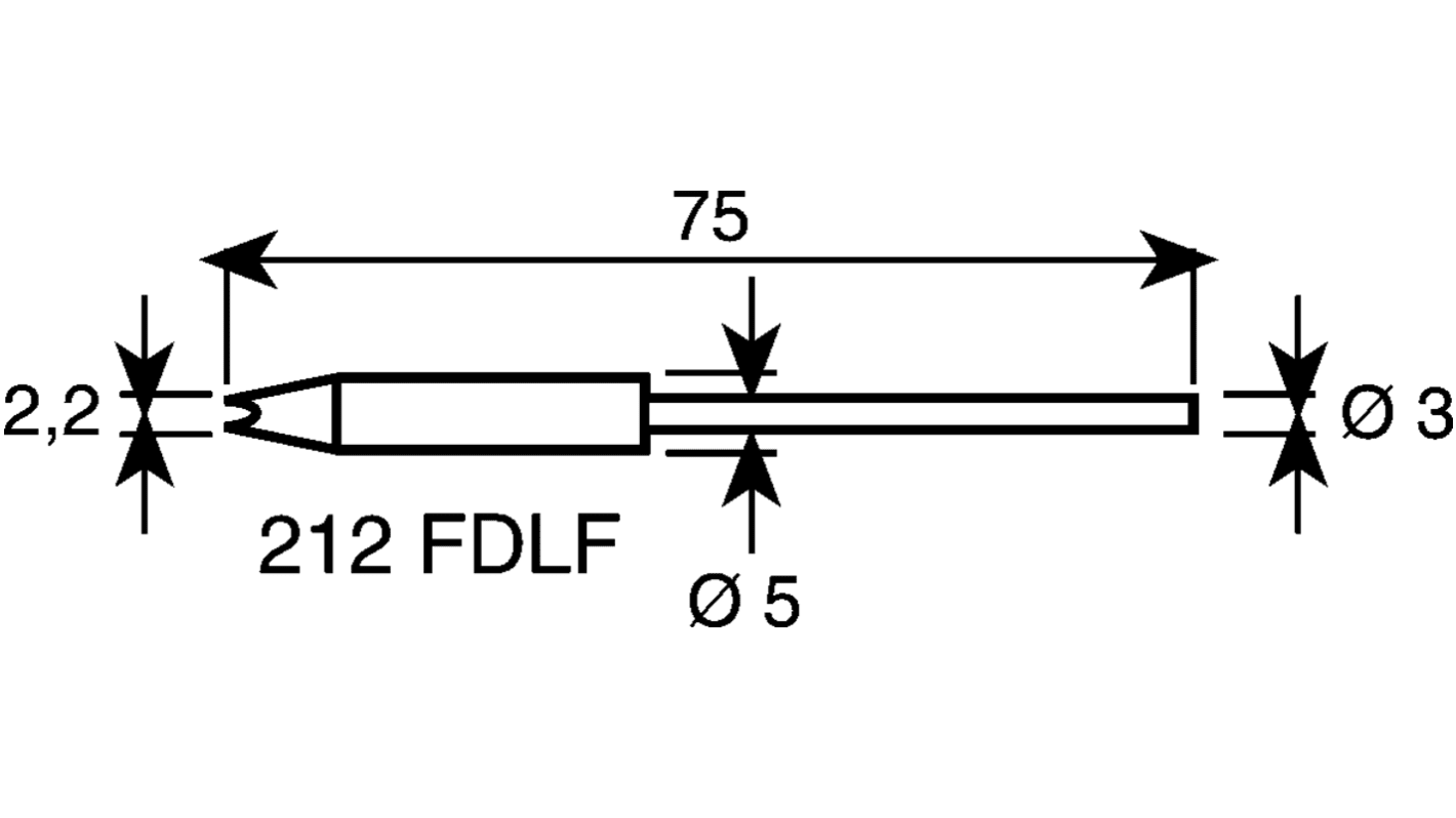 Punta saldatore Ersa, serie Serie 212, 2,2 mm, forma: Scalpello