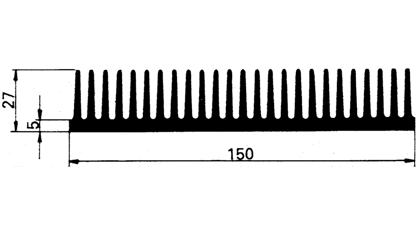 Dissipateur thermique Schaffner 1000 x 150 x 27mm