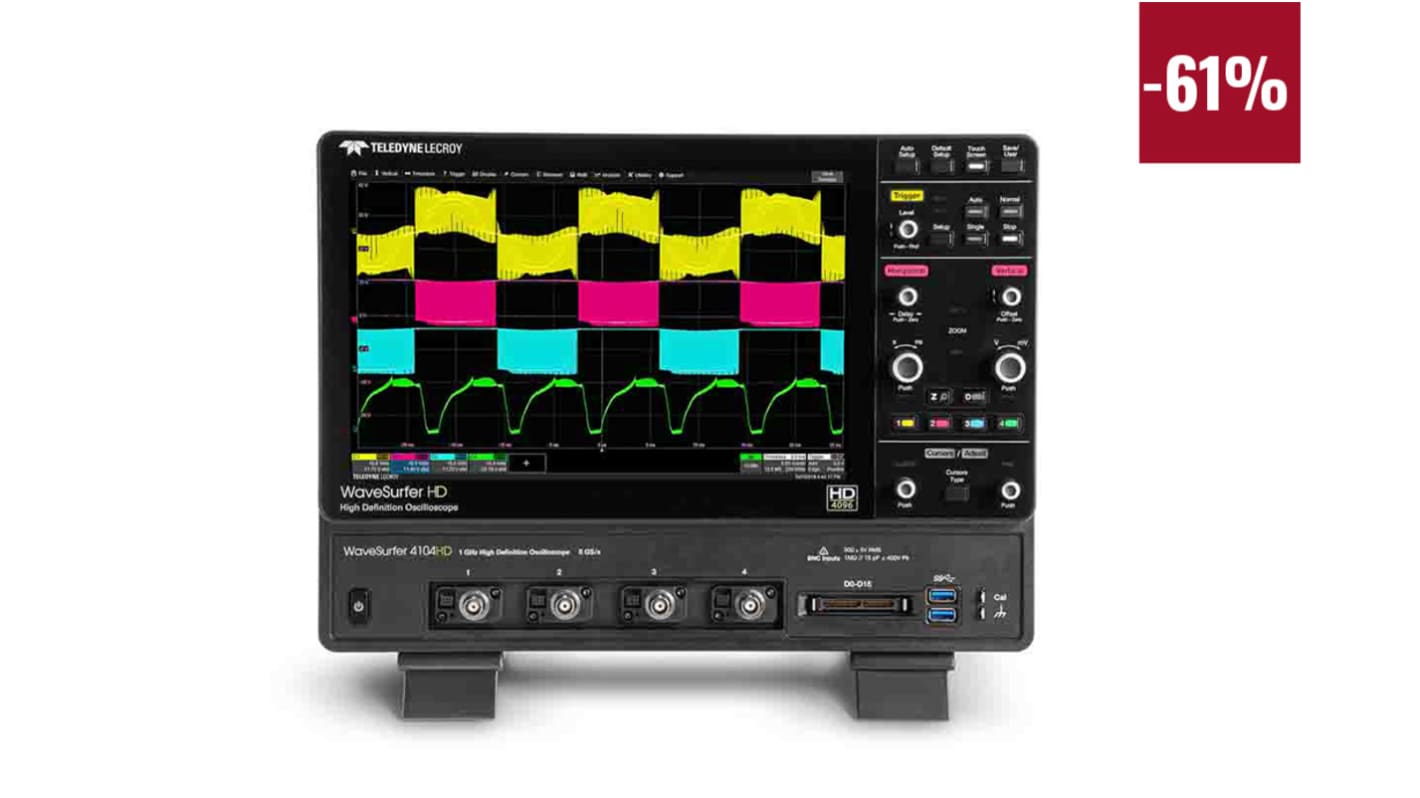 Osciloscopio de banco Teledyne LeCroy WAVESURFER 4054HD COMPLETAMENTE CARGADO, canales:4 A, 500MHZ, pantalla de 12.1plg