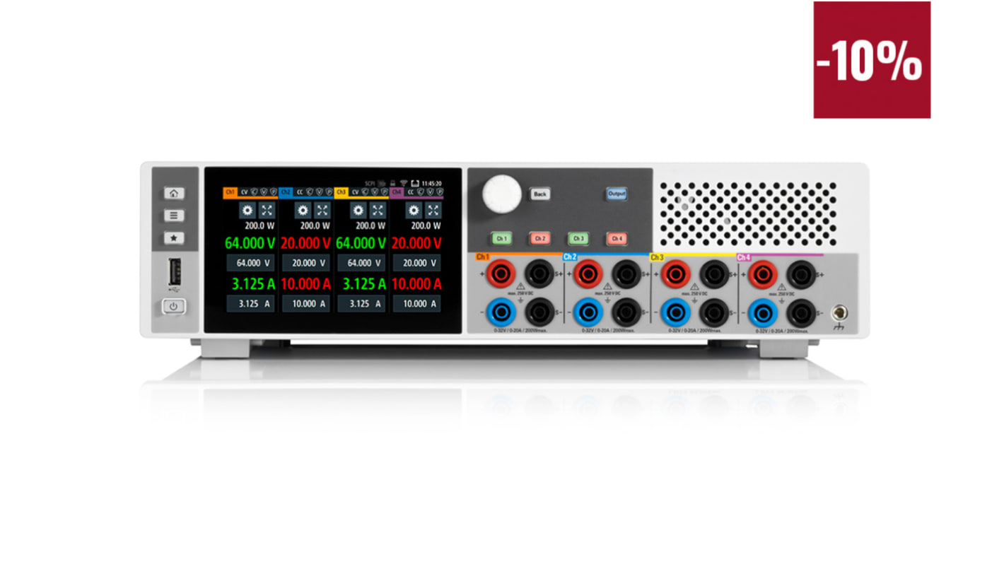 Pakiet zasilaczy stacjonarnych 0 → 64V 10A Rohde & Schwarz 800W Źródło prądu DC