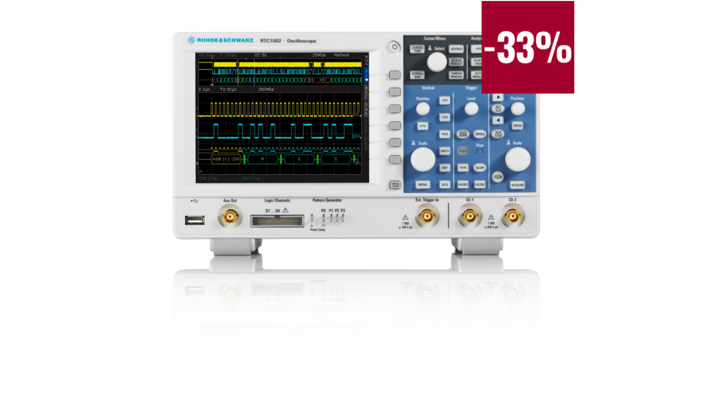 Rohde & Schwarz RTC-BNDL RTC1000 Series, 300MHz Bench Oscilloscope Bundle, 2 Analogue Channels