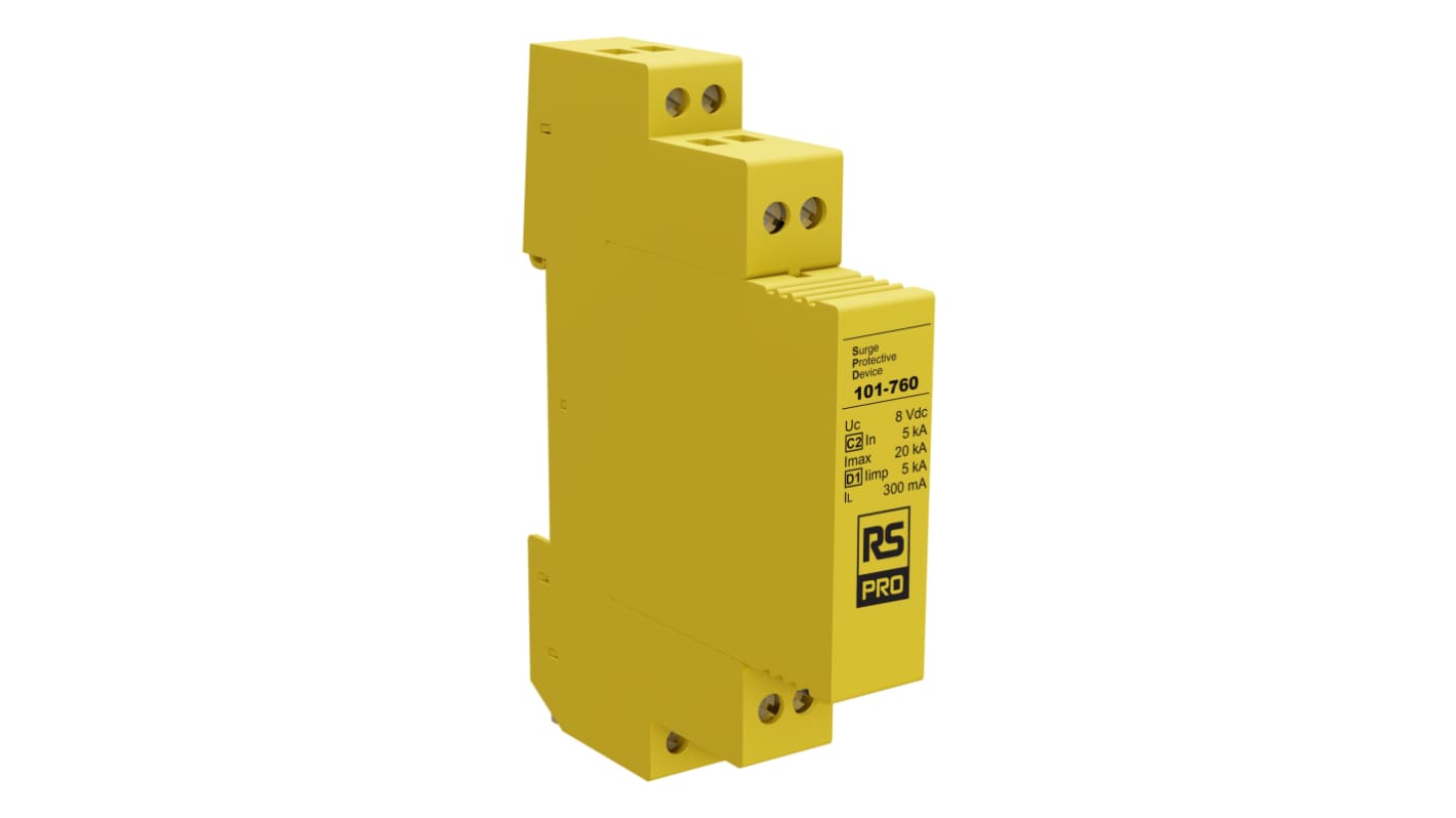 Protector industrial contra transitorios, 10kA, 20V (Volts), montaje: Montaje en Carril DIN