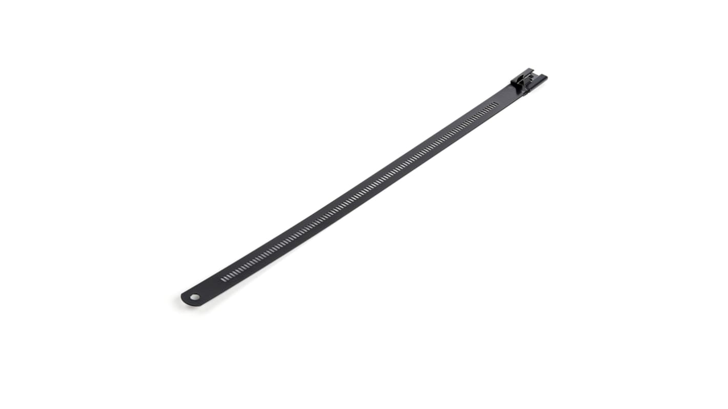 StarTech.com Cable Tie, Metal Cable Ties, 225mm x 7 mm, Black Stainless Steel, Pk-50