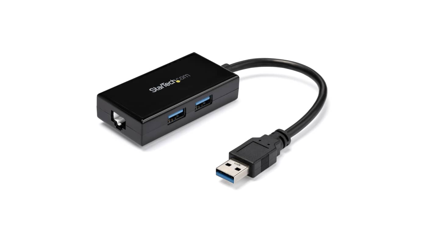 StarTech.com 2 Port USB Network Adapter 10/100/1000Mbit/s Network Speed