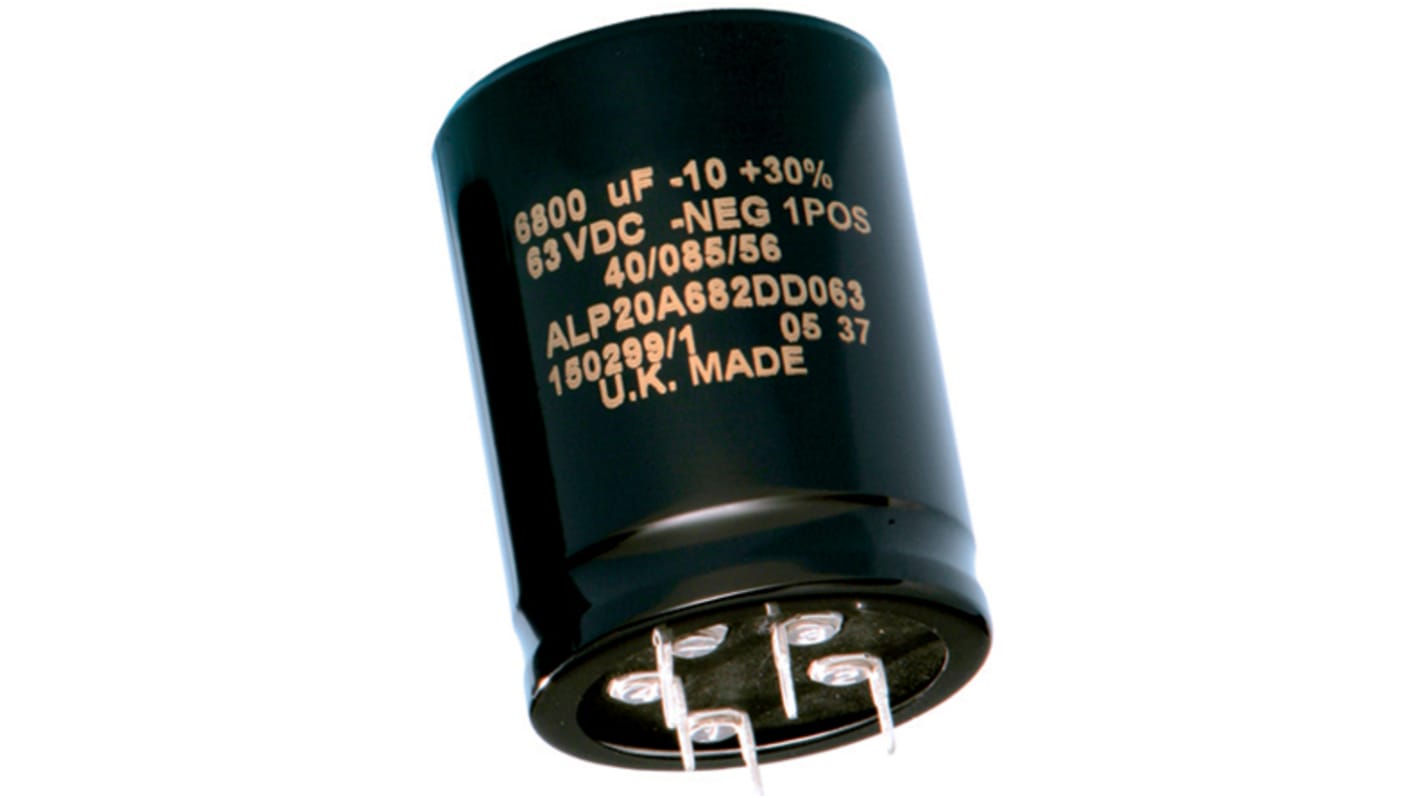 KEMET ALP20 Leiterplattenmontage Aluminium-Elektrolyt Kondensator 10000μF -10 → +30% / 40V dc, Ø 40mm x 55mm x