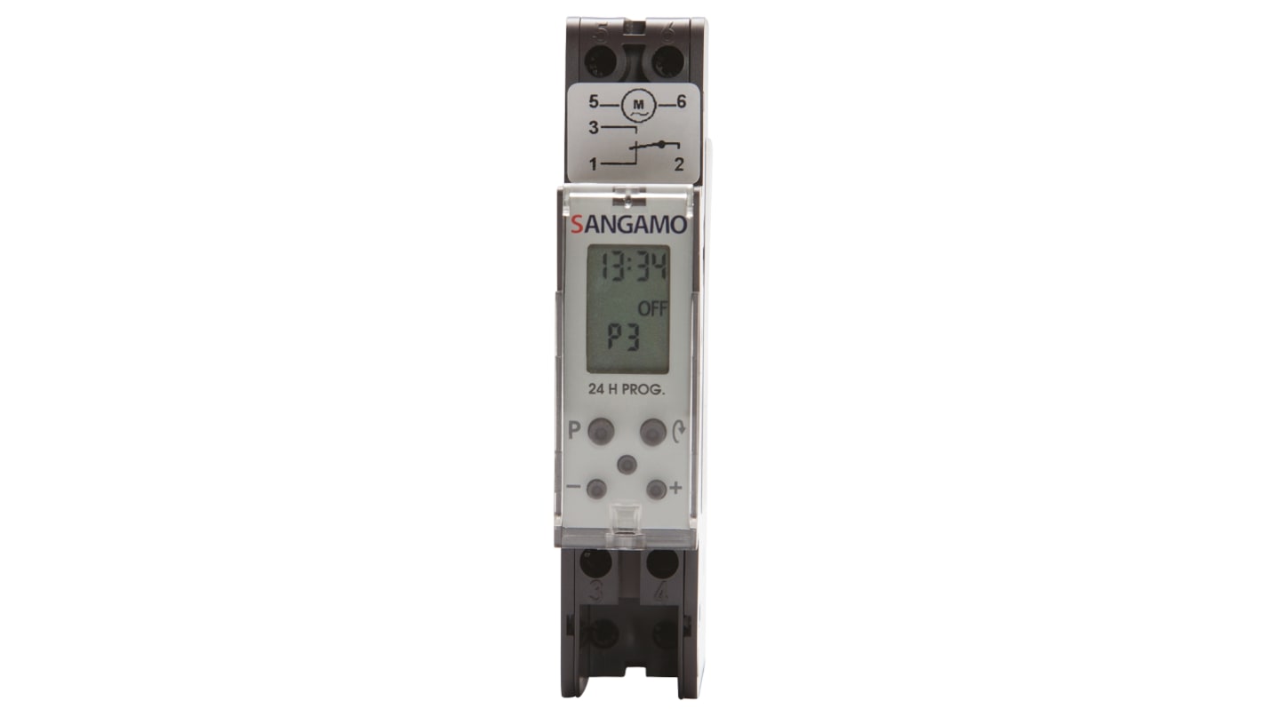 1 Channel Digital DIN Rail Time Switch Measures Minutes, 230 V ac