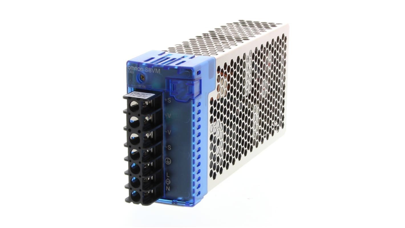 Omron S8VM Switch Mode DIN Rail Panel Mount Power Supply, 85 → 264V ac ac Input, 15V dc dc Output, 10A Output,