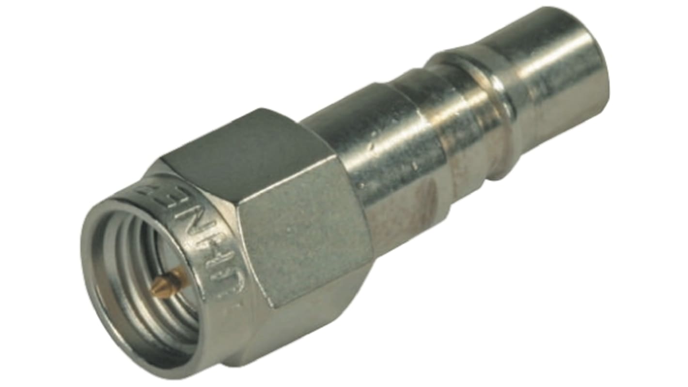 Huber+Suhner 射频转接器, SMA公头转QMA母头, 直向, 50Ω阻抗, 6GHz, 镀金镀化学镀镍铍铜触芯