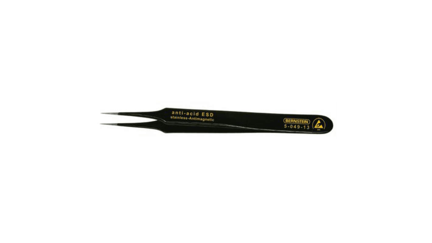 Bernstein 110 mm, Stainless Steel, Pointed, ESD Tweezers