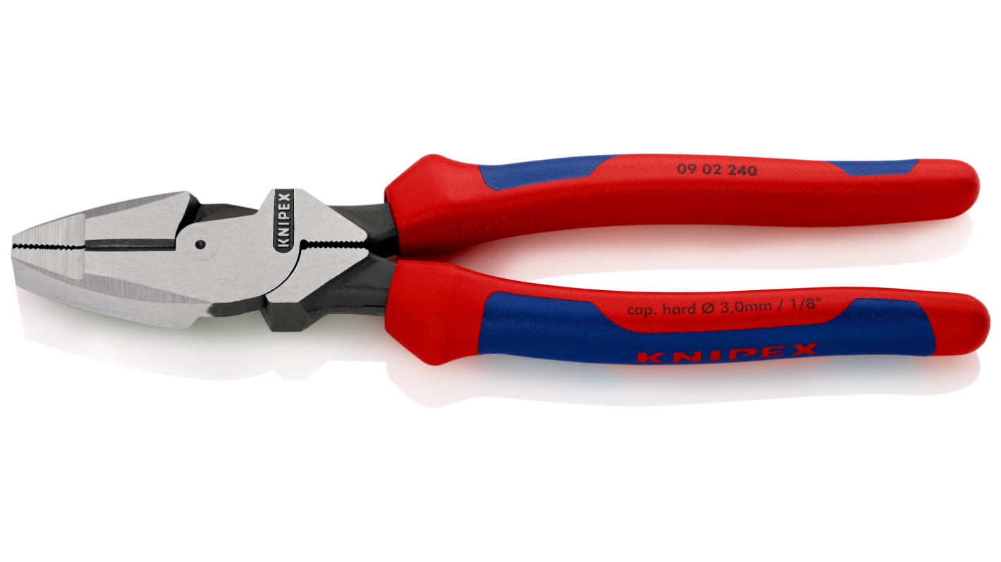 Alicates universales Ángulo recto Knipex, corte máx. Cable rígido medio: 4,6 mm Cable rígido: 3 mm, long. total 240 mm