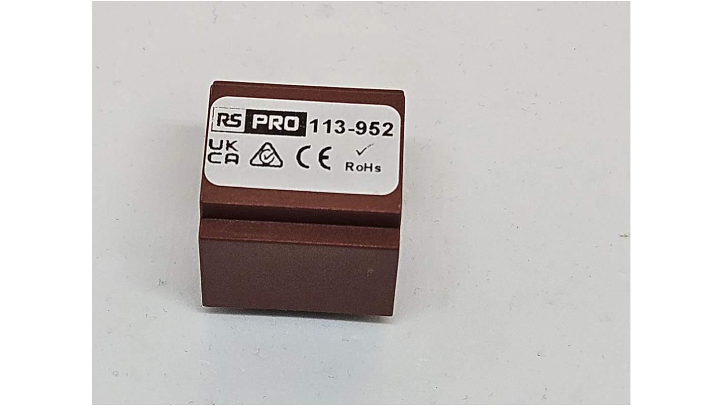 RS PRO 2x9V ac 1 Output PCB Mount PCB Transformer, 0.5VA, IEC 61558-2-6