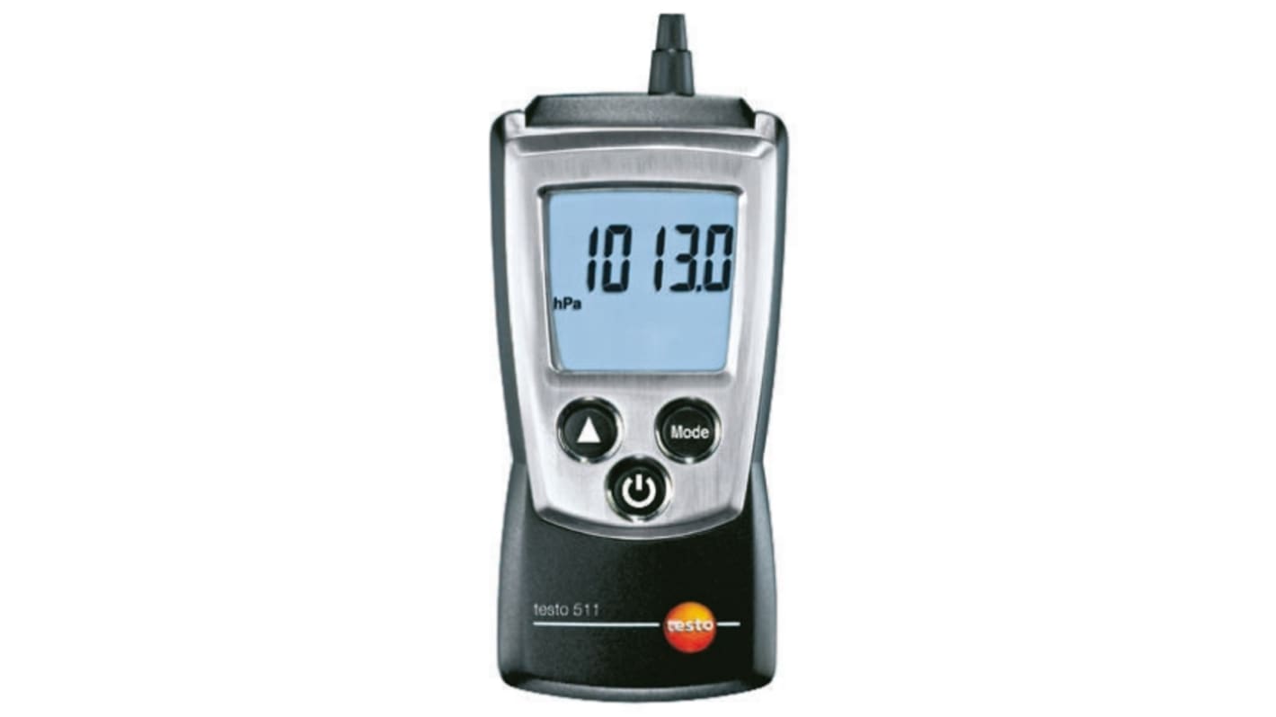 Testo 绝对压力计, 300mbar→1200mbar, ±3 %精度, IP40, AAA供电, 511