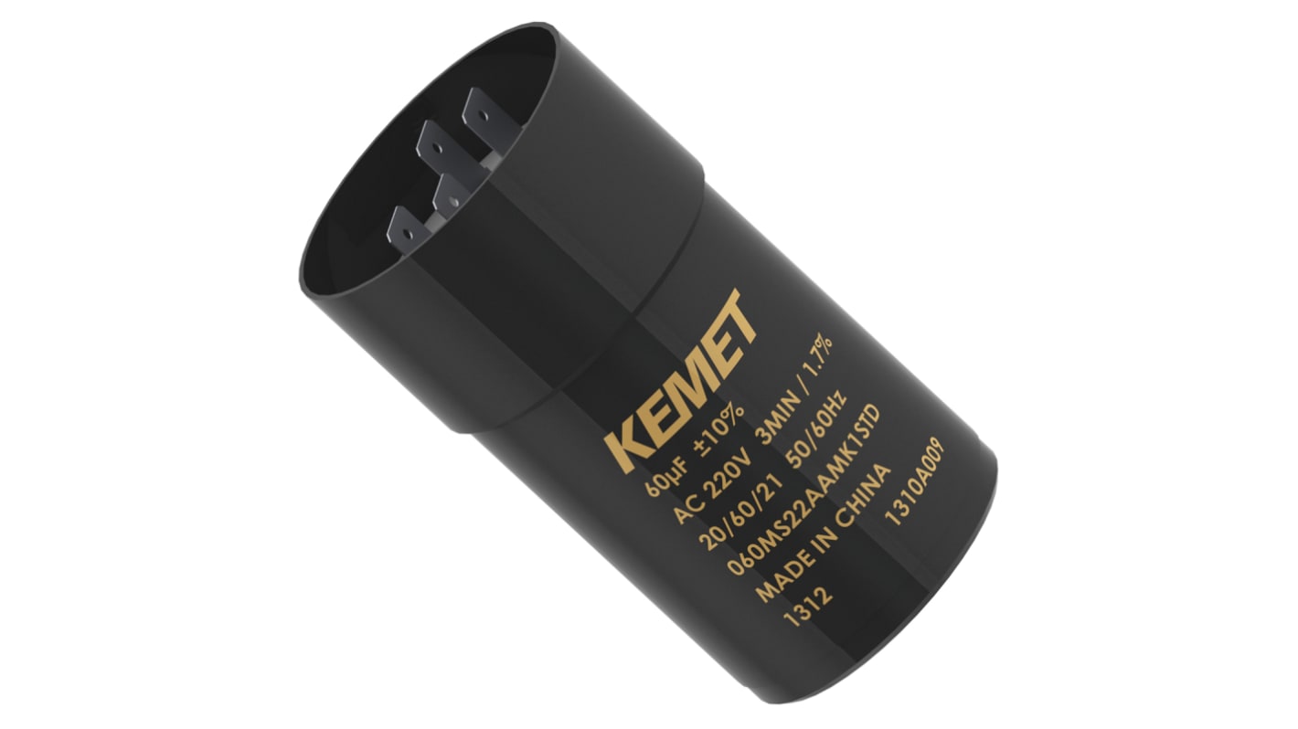 KEMET Aluminium Electrolytic Capacitor 100μF 260V ac 38mm Polycarbonate Case MS Series Aluminium Electrolytic