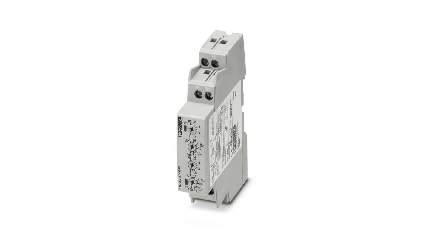 Timer Relay Phoenix Contact, intervallo 50 - 100h, 1 poli, SPDT, Guida DIN