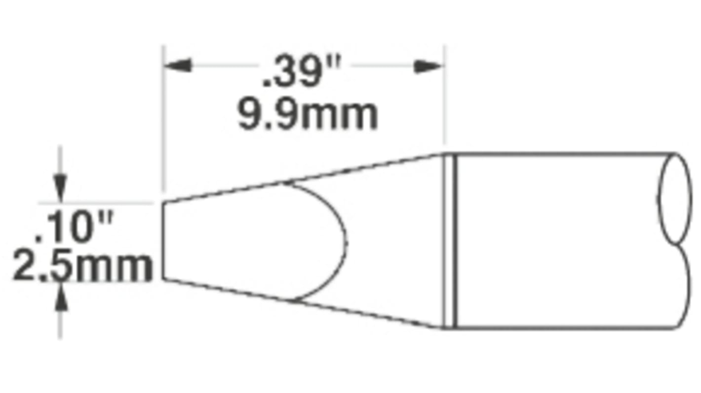 Metcal SSC 2.5 mm Chisel Soldering Iron Tip for use with MFR-H6-SSC, SP-HC1