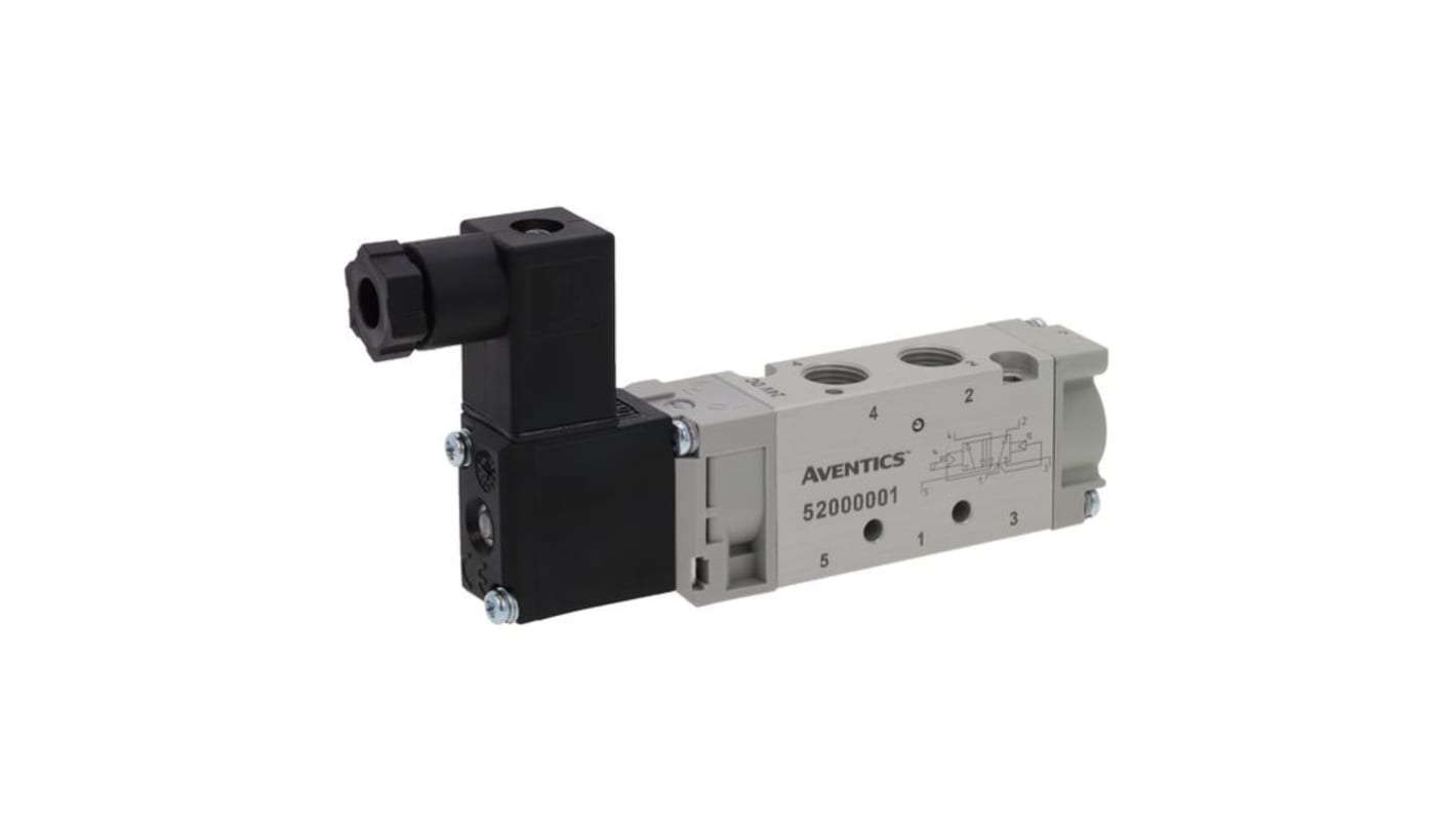 Electroválvula neumática EMERSON – ASCO, Serie 520, Rosca G 1/8, Función 5/2, Solenoide/Piloto, Colector, 600l/min