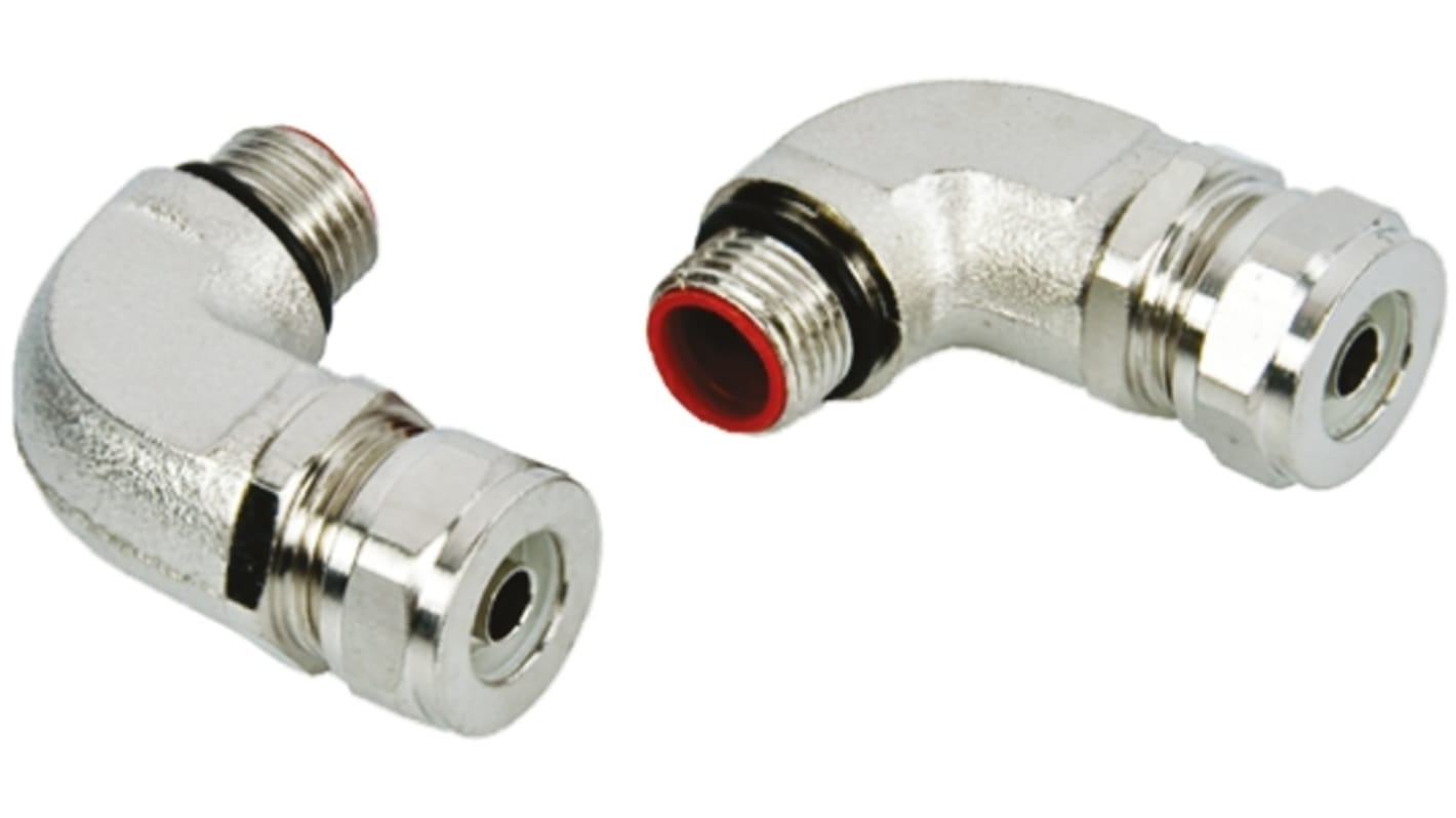 Raccordo per cavi Adaptaflex SPL16/M16/90 X 5 SPL, Gomito a 90° in Acciaio Nickelato, Argento, filetto M16, 16mm,