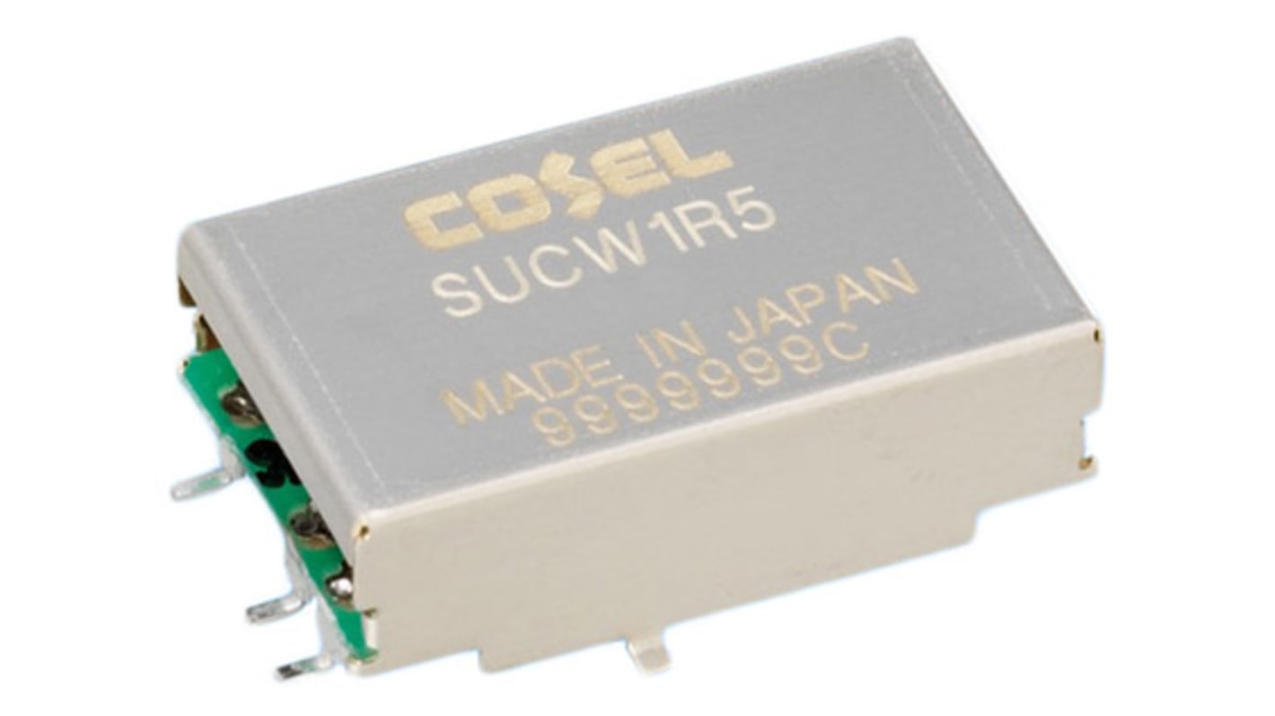 Cosel DC-DC Converter, ±15V dc/ 50mA Output, 4.5 → 9 V dc Input, 1.5W, Surface Mount, +85°C Max Temp -40°C Min