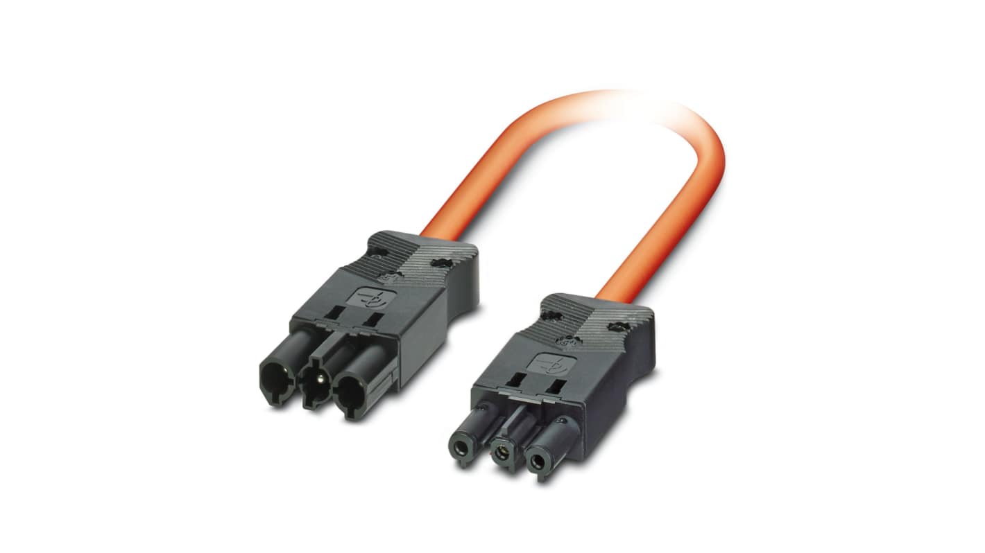 Phoenix Contact, Power, 1m 3 Core, Orange Polyvinyl Chloride PVC Power Cable