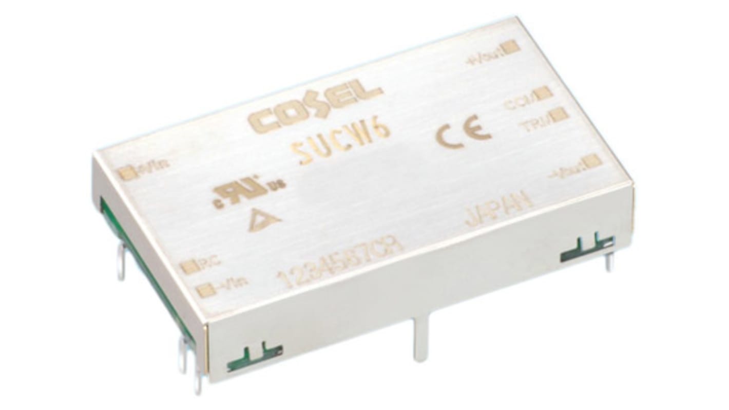 Cosel DC-DC Converter, ±15V dc/ 200mA Output, 4.5 → 9 V dc Input, 6W, Through Hole, +85°C Max Temp -40°C Min Temp