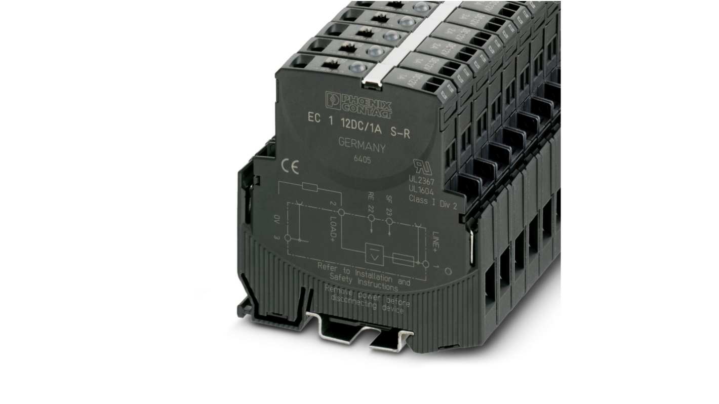 Phoenix Contact EC-E Electronic Circuit Breaker 2A 12V EC, 1 channels , DIN Rail