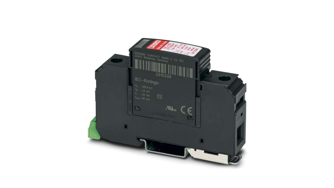 Phoenix Contact 1 Phase Surge Protector, 40kA, 700V (Volts), DIN Rail Mount