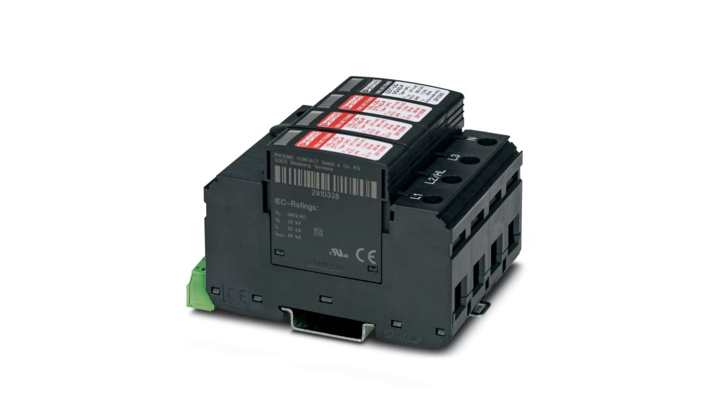 Protector de sobretensiones transitorias Fase3, 40kA, 1.200V (Volts), montaje: Carril DIN VAL