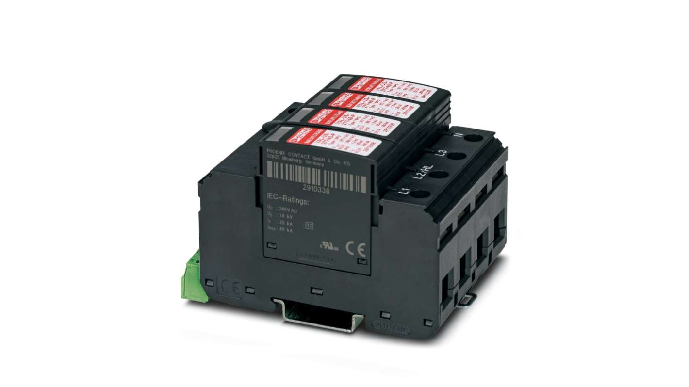 Protector de sobretensiones transitorias Fase3, 30kA, 4.000V (Volts), montaje: Carril DIN VAL
