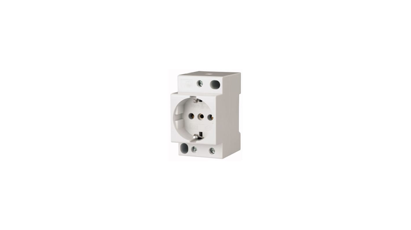 Eaton White 1 Gang Plug Socket, 16A, Type E - French, Indoor Use