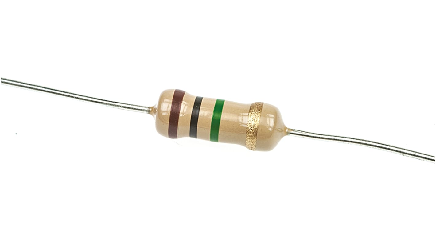 TE Connectivity 碳膜电阻, 1MΩ, 1W, ±5%容差, -500 → -100ppm/°C, CFR100系列