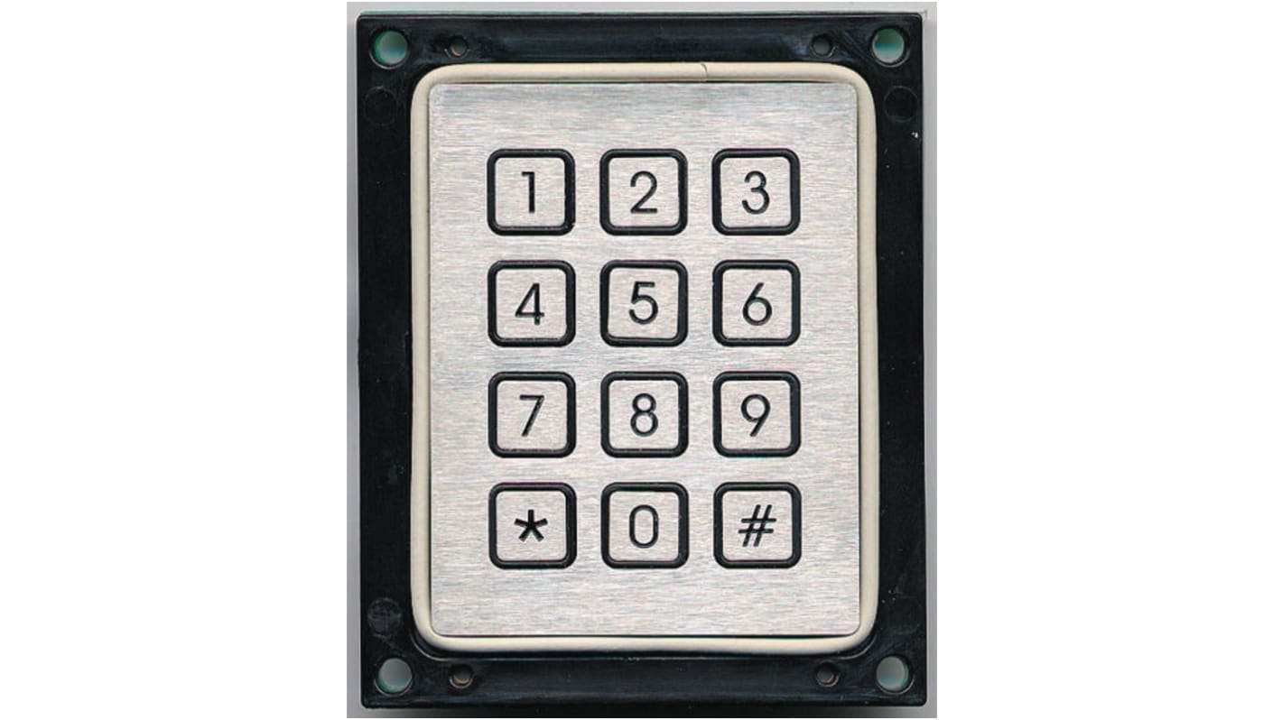 APEM IP65 12 Key Stainless Steel Keypad