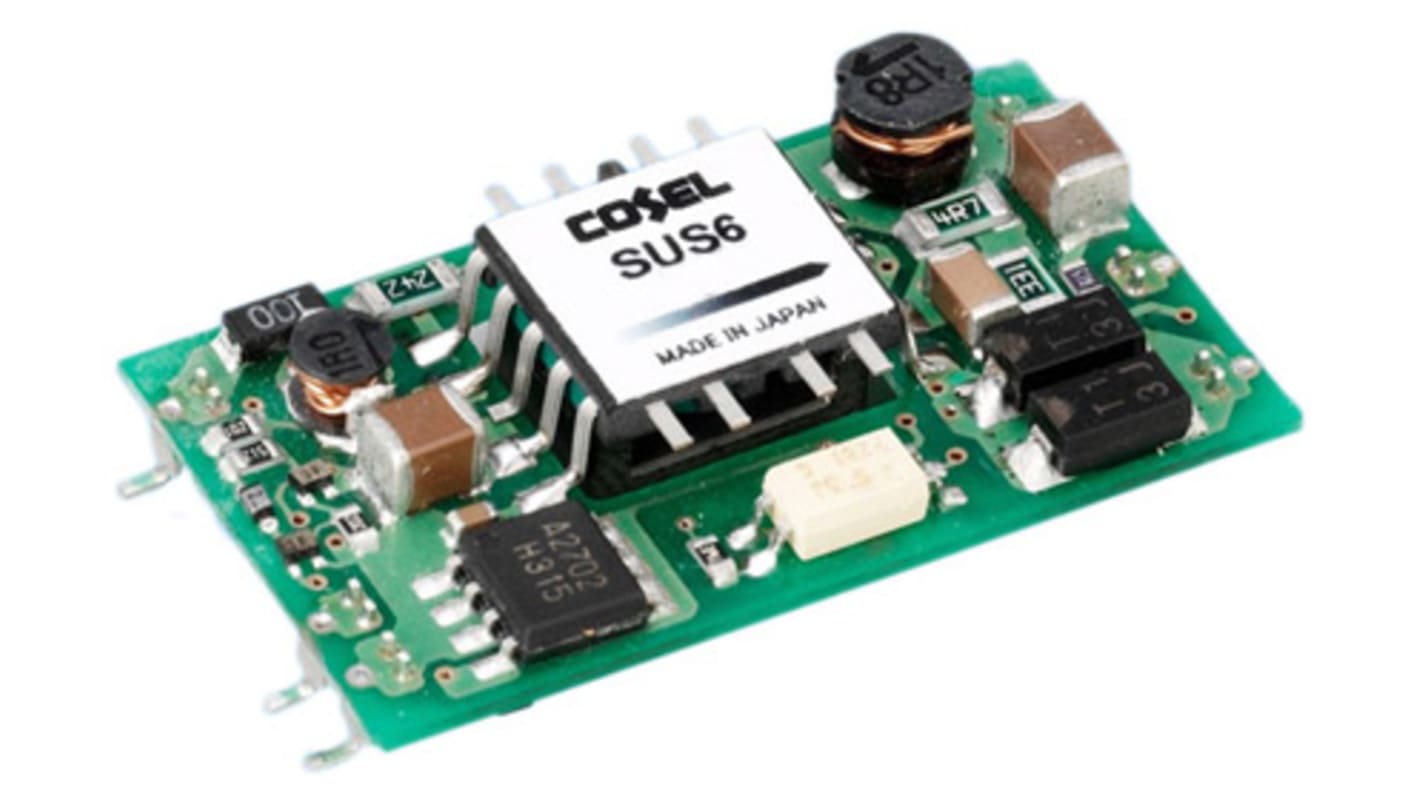 Cosel Isolated DC-DC Converter, 15V dc/ 400mA Output, 4.5 → 9 V dc Input, 6W, Surface Mount, +85°C Max Temp