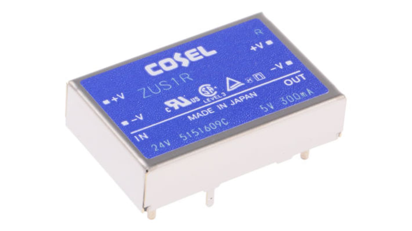 Cosel DC-DC Converter, 12V dc/ 130mA Output, 18 → 36 V dc Input, 1.56W, Through Hole, +71°C Max Temp -20°C Min