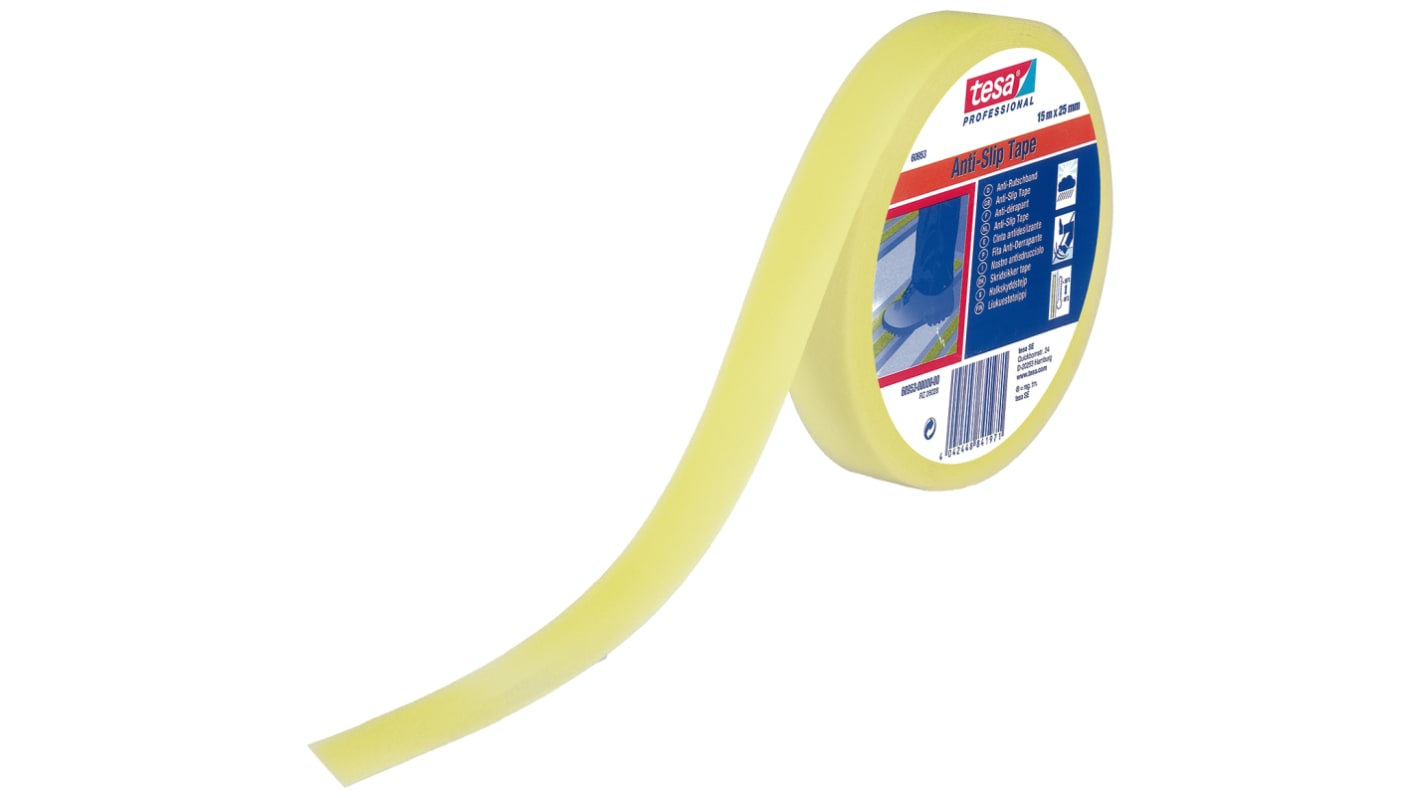 Tesa 60953 Yellow PVC Film 15m Adhesive Anti-slip Tape, 0.81mm Thickness