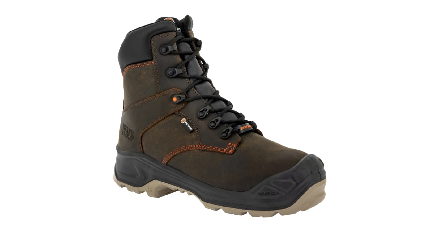 Parade NAGARA Unisex Brown Composite Toe Capped Safety Shoes, UK 10.5, EU 44