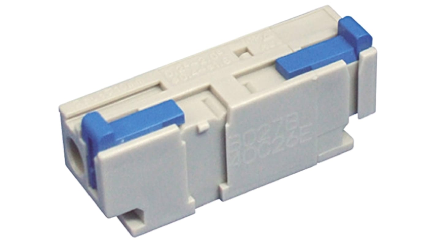 Sato Parts Non-Fused Terminal Block, 1-Way, 10A, 24 → 14 AWG, 26 → 14 AWG Wire, Spring Cage Termination