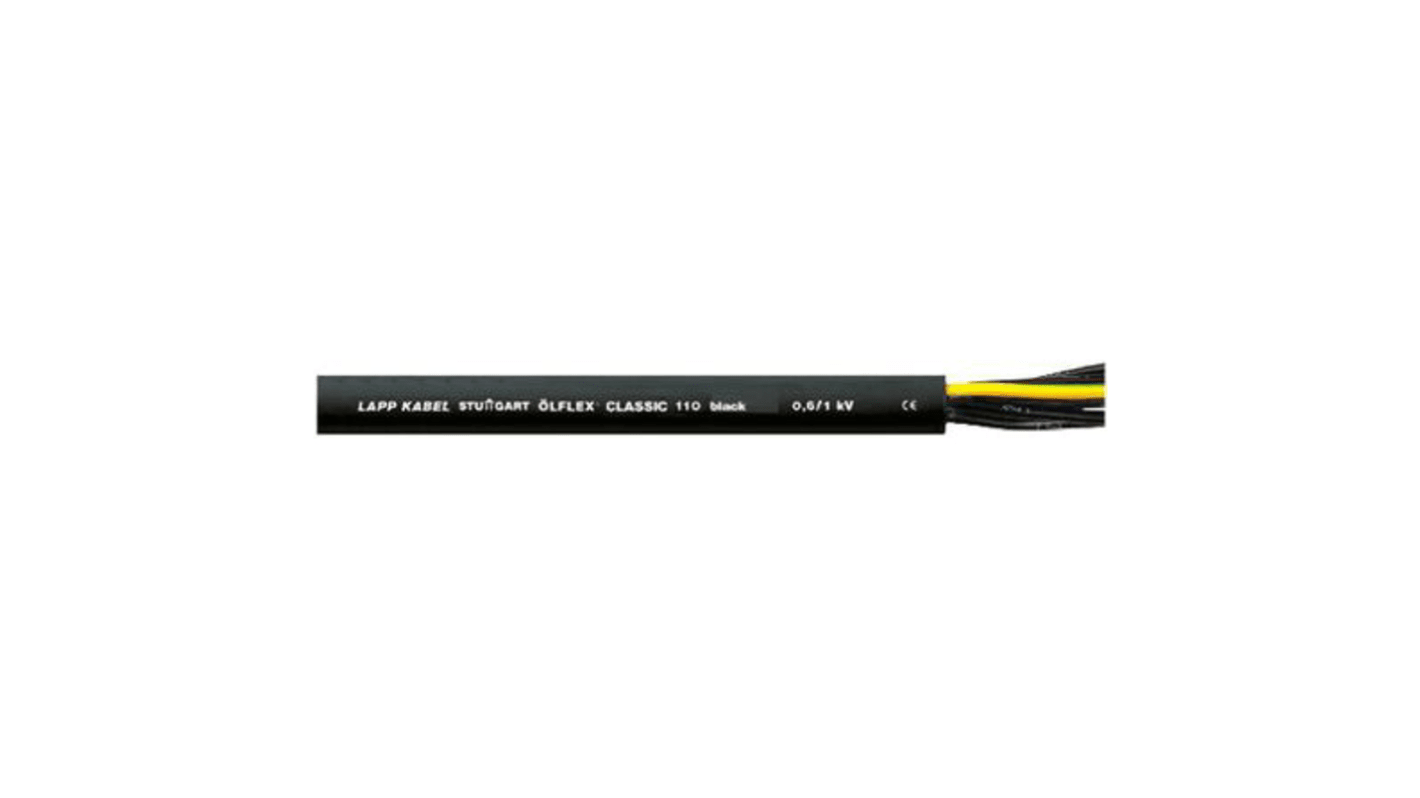 Lapp ÖLFLEX CLASSIC 110 Control Cable, 2 Cores, 1 mm², YY, Unscreened, 50m, Black PVC Sheath, 17 AWG