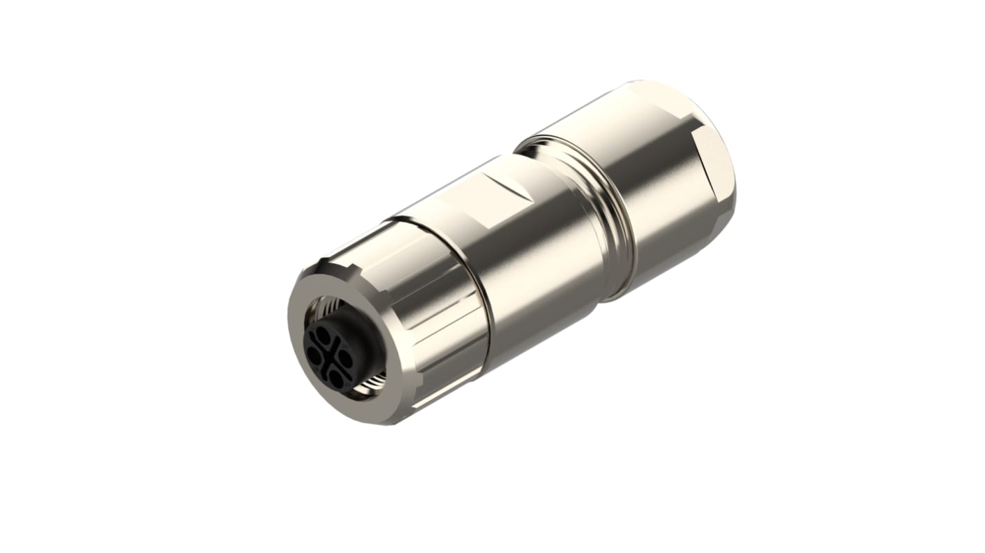 Lumberg Automation Industrial Circular Connectors, 4 Contacts, Cable, M12 Connector, Socket, Female, IP65, IP67, M12
