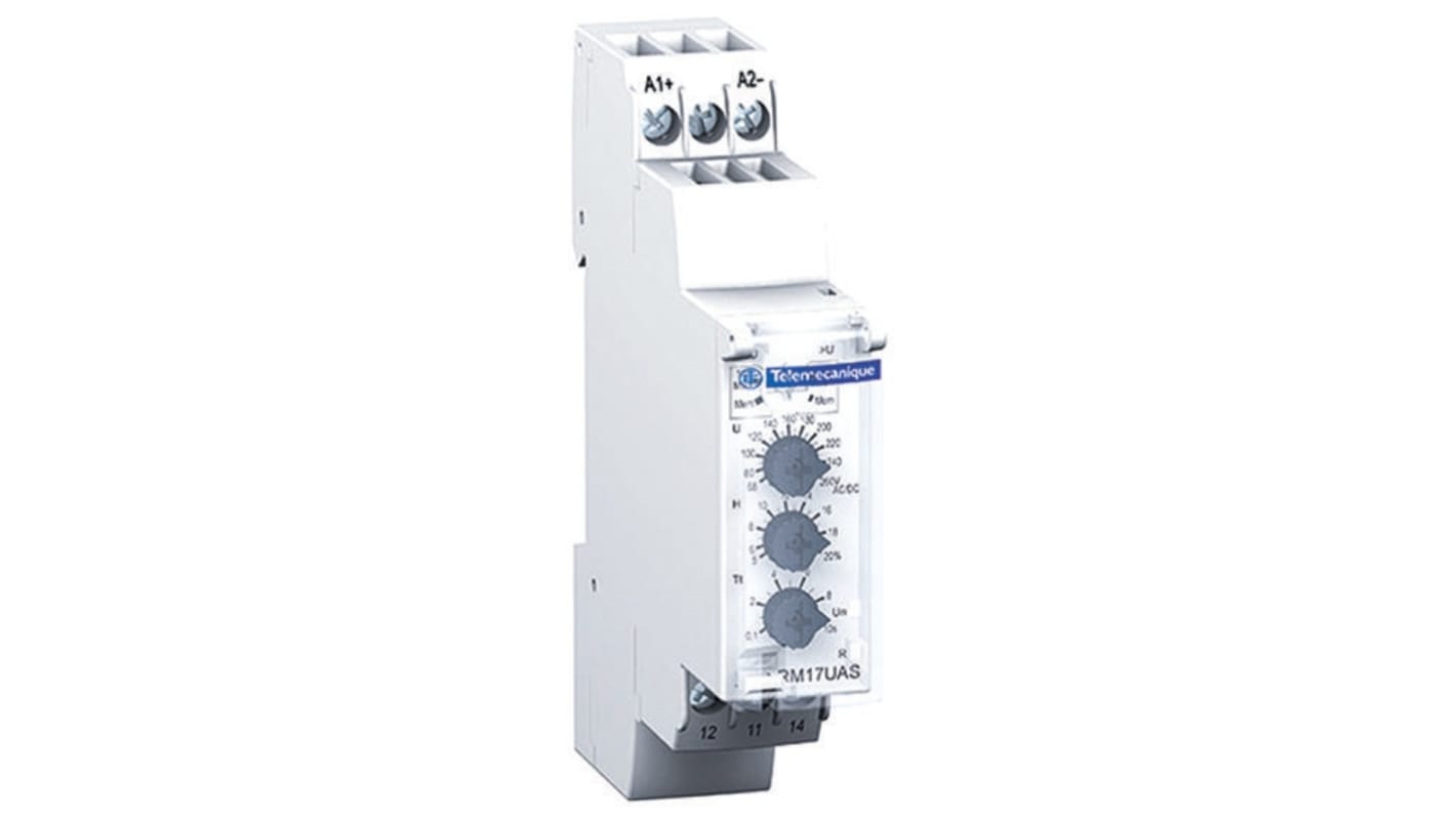 Schneider Electric Voltage Monitoring Relay, 1 Phase, SPDT, 20 → 80V ac/dc, DIN Rail
