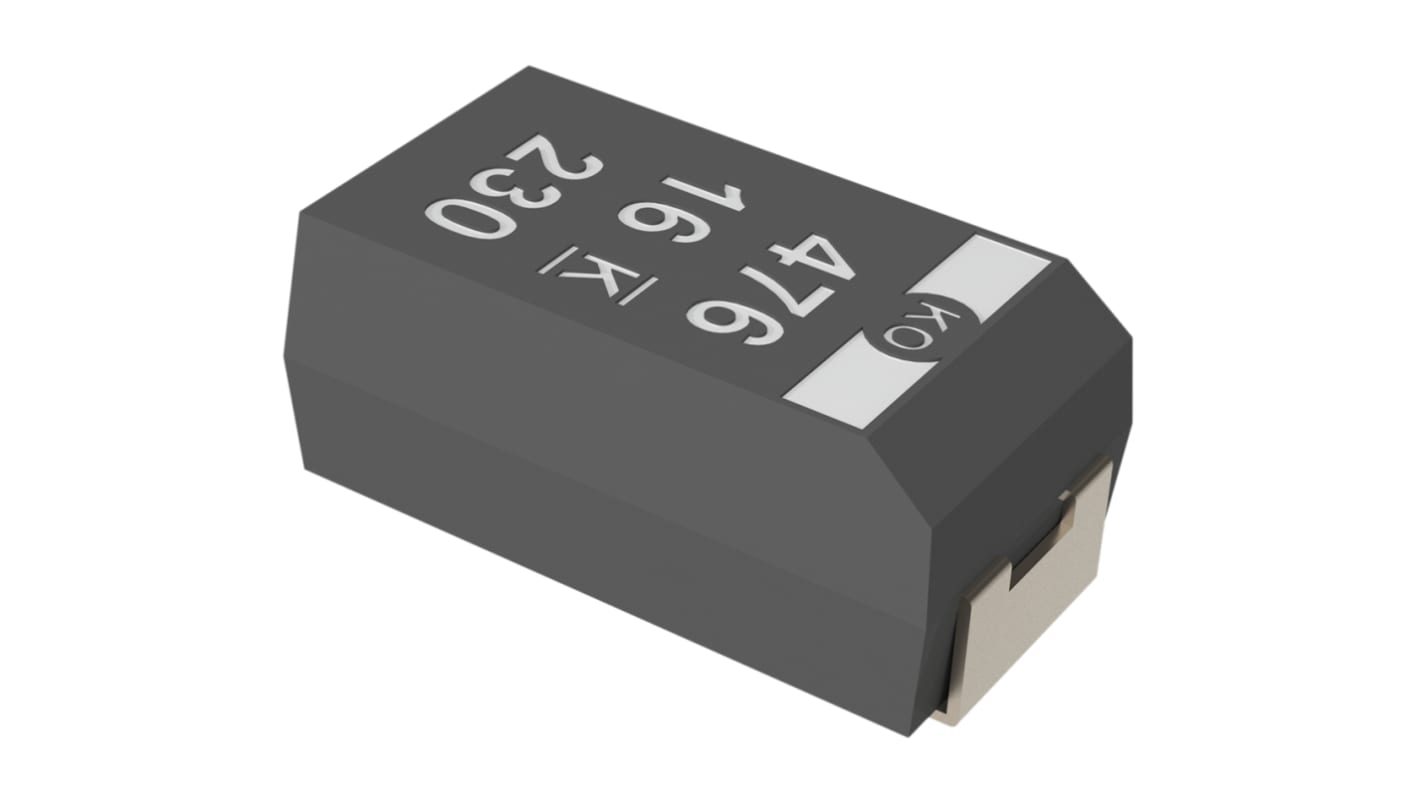 KEMET T520, SMD Polymerkondensator 330μF ±20% / 2.5V dc, -55°C → +105°C