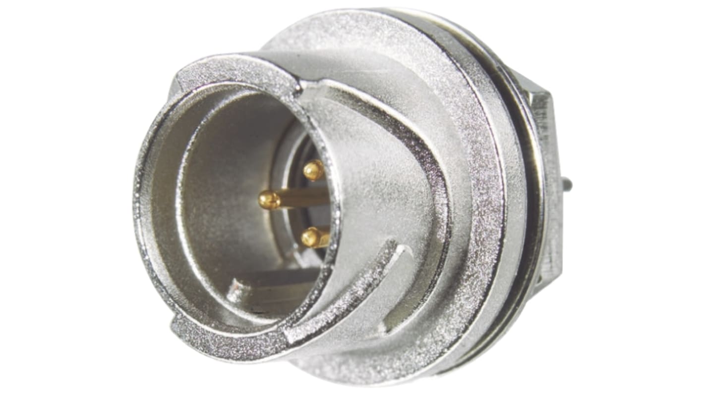 Hirose LF 10 Mini Rundsteckverbinder Stecker 4-polig / 10.0A, Tafelmontage, Lötanschluss IP67, IP68